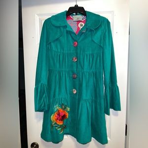 Ivy Jane Size Medium Pea Coat in Kelly Green